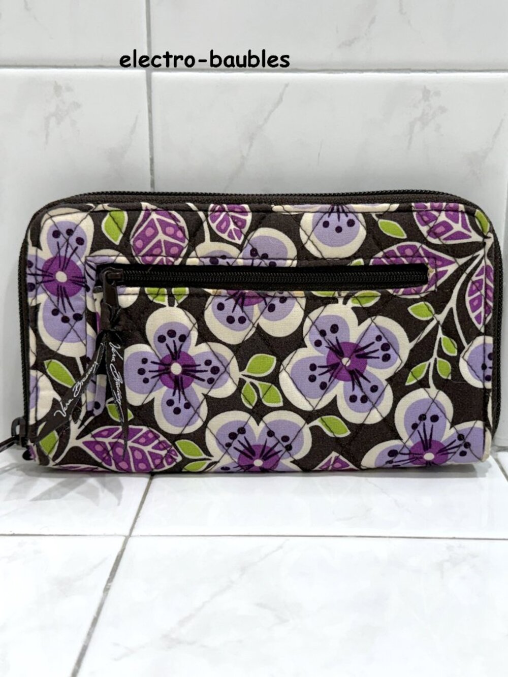 VERA BRADLEY Plum Petals Zip Around Wallet - MINT